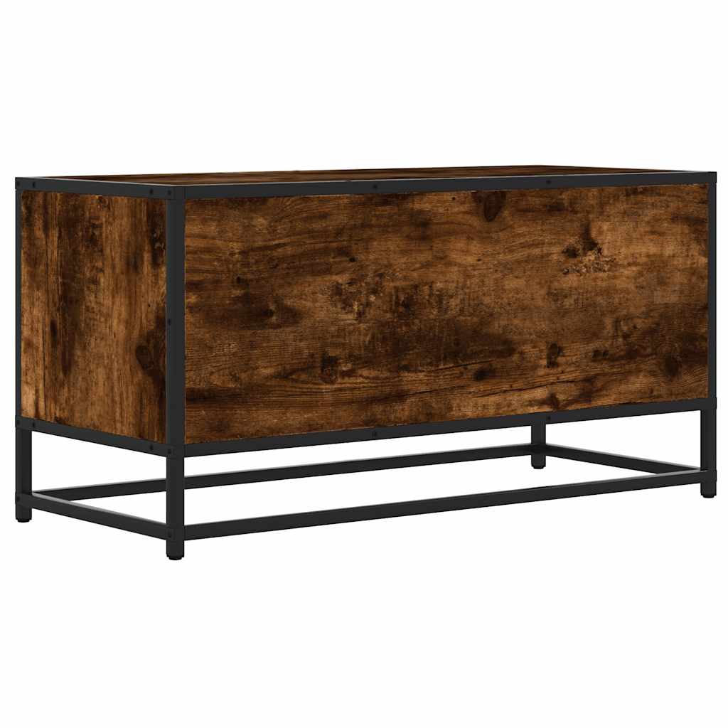 Mueble Tv Metal Y Madera Ingeniería Roble Humo 80X34,5X40 Cm