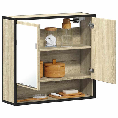 Armario Con Espejo De Baño Madera 65X20X60 Cm