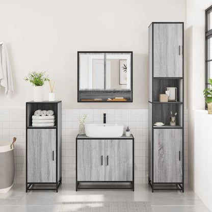 Armario Con Espejo De Baño Madera 65X20X60 Cm