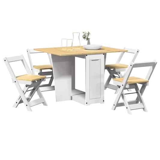 Set Comedor Plegable Mariposa 5 Pzas Corona Madera Pino