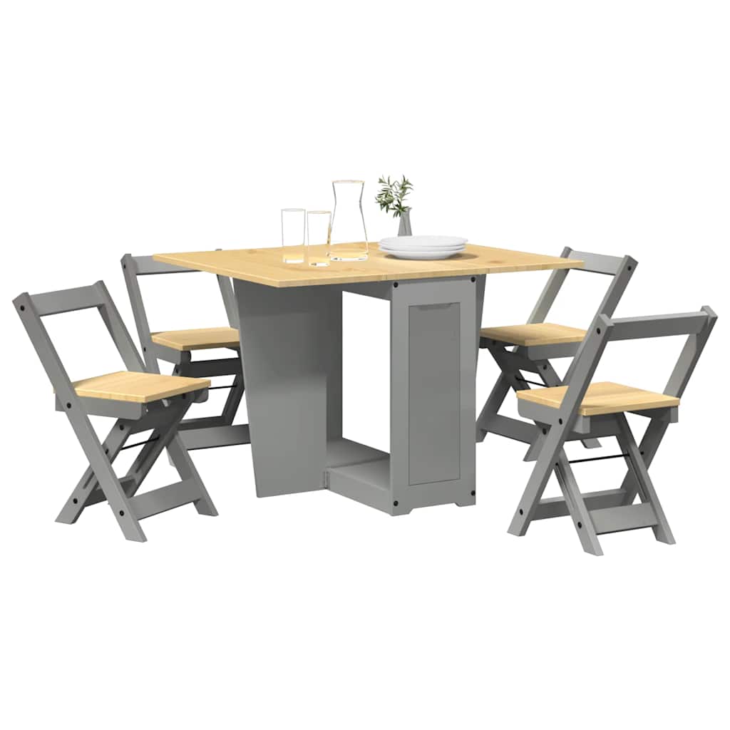 Set Comedor Plegable Mariposa 5 Pzas Corona Madera Pino