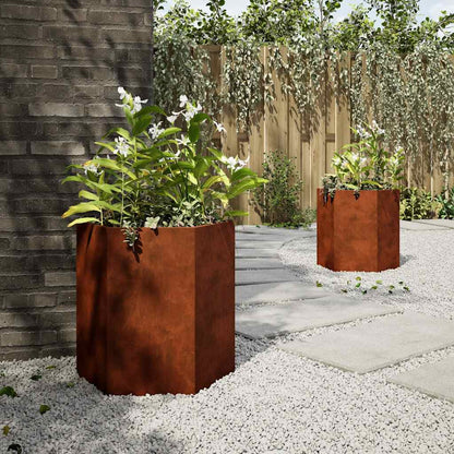 Jardineras Hexagonales Acero Desgastado