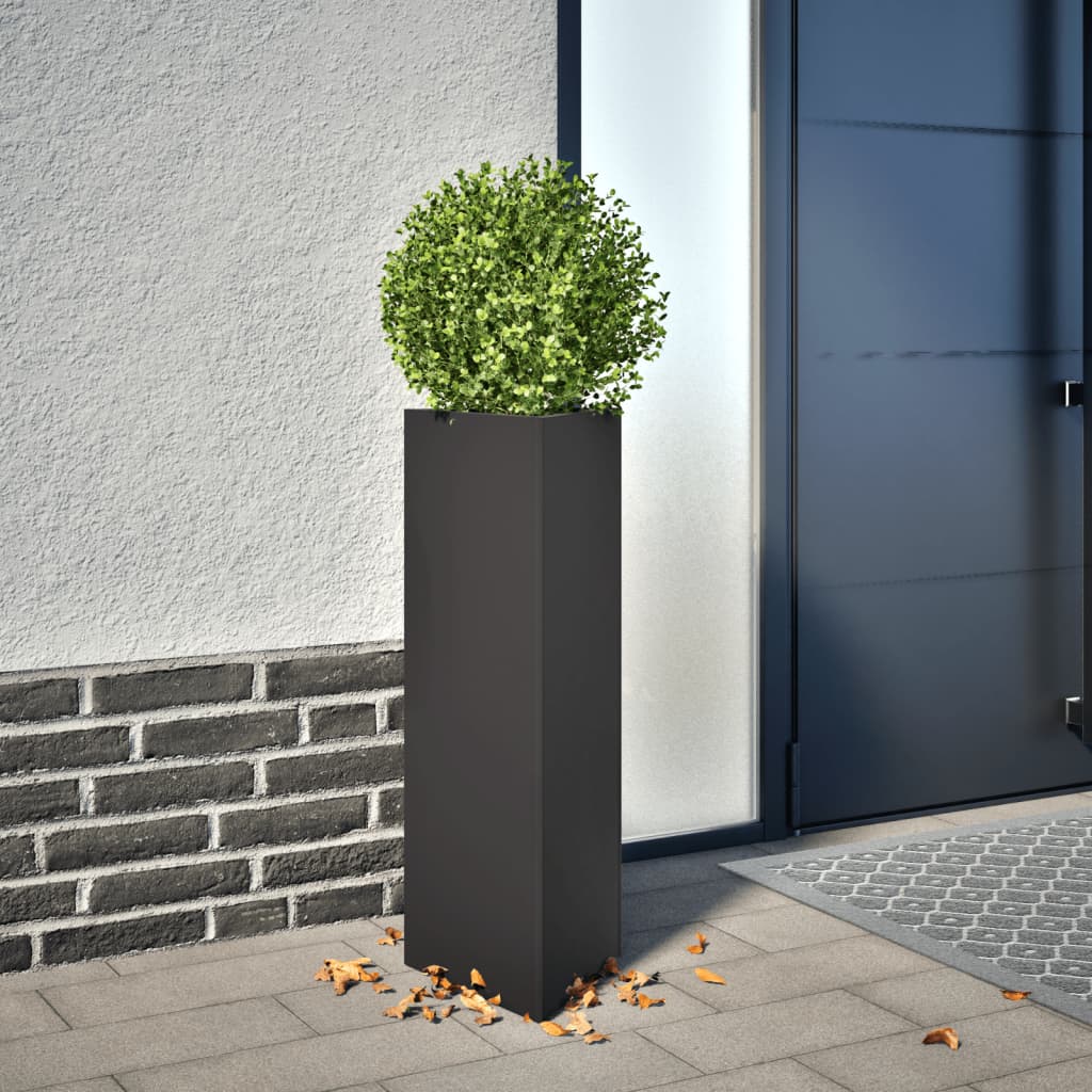 Jardineras Triangulares 2 Uds Acero Negro