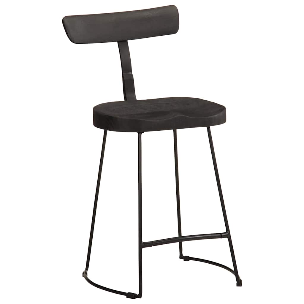 Taburetes De Barra 2 Uds Madera Maciza Mango
