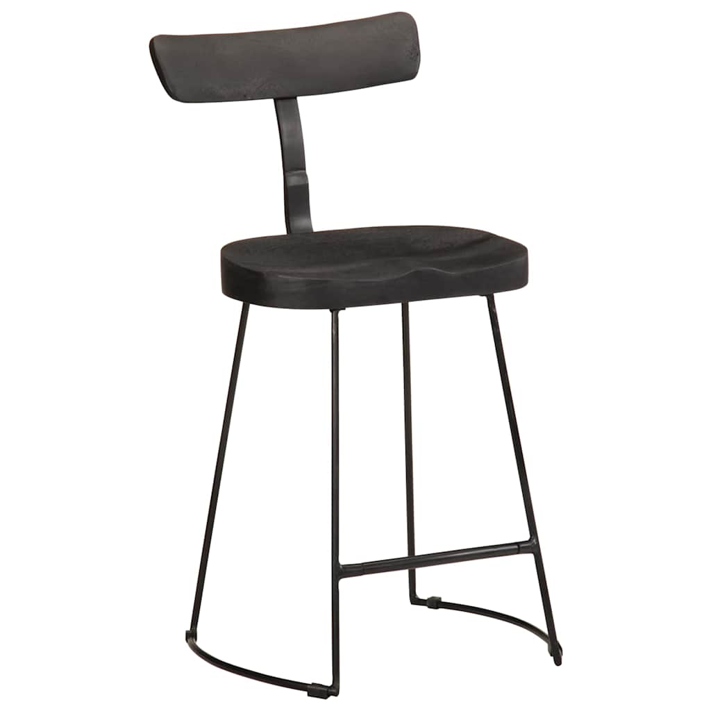 Taburetes De Barra 2 Uds Madera Maciza Mango