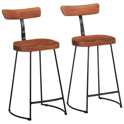 Taburetes De Barra 2 Uds Madera Maciza Mango