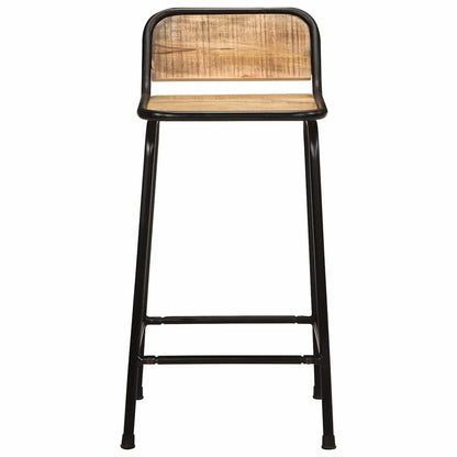 Taburetes De Barra 4 Uds 46X35,5X80 Cm Madera Maciza De Mango 4