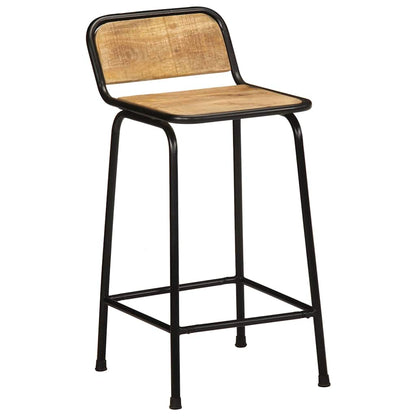 Taburetes De Barra 4 Uds 46X35,5X80 Cm Madera Maciza De Mango 4