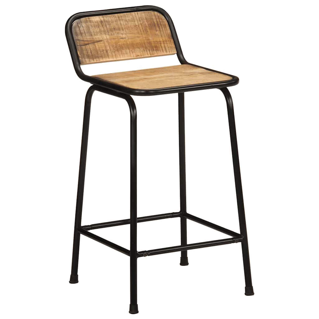 Taburetes De Barra 4 Uds 46X35,5X80 Cm Madera Maciza De Mango 4
