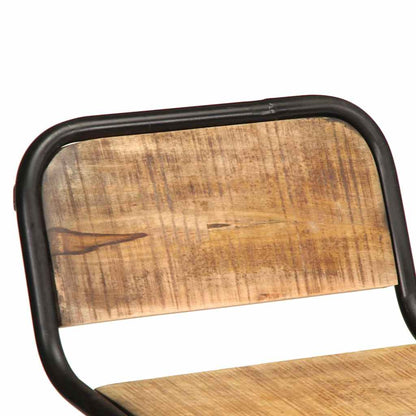 Taburetes De Barra 4 Uds 46X35,5X80 Cm Madera Maciza De Mango 4