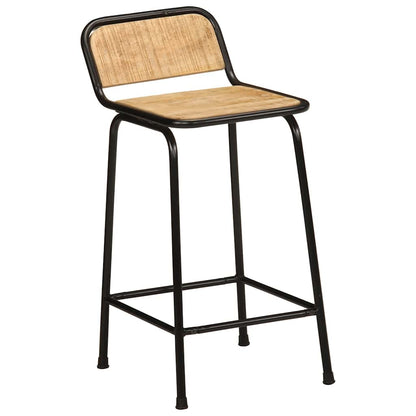 Taburetes De Barra 4 Uds 46X35,5X80 Cm Madera Maciza De Mango 4
