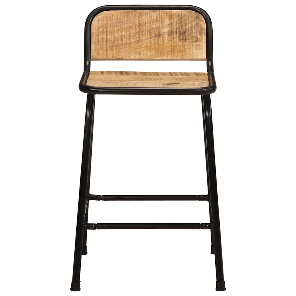 Taburetes De Barra 2 Uds 46X35,5X70 Cm Madera Maciza De Mango 2