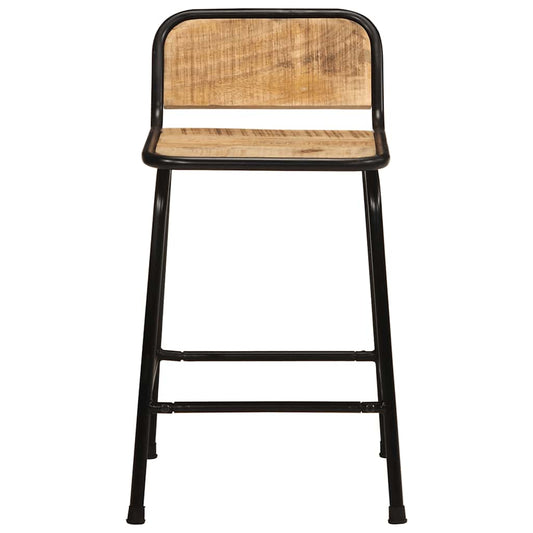 Taburetes De Barra 2 Uds 46X35,5X70 Cm Madera Maciza De Mango 2