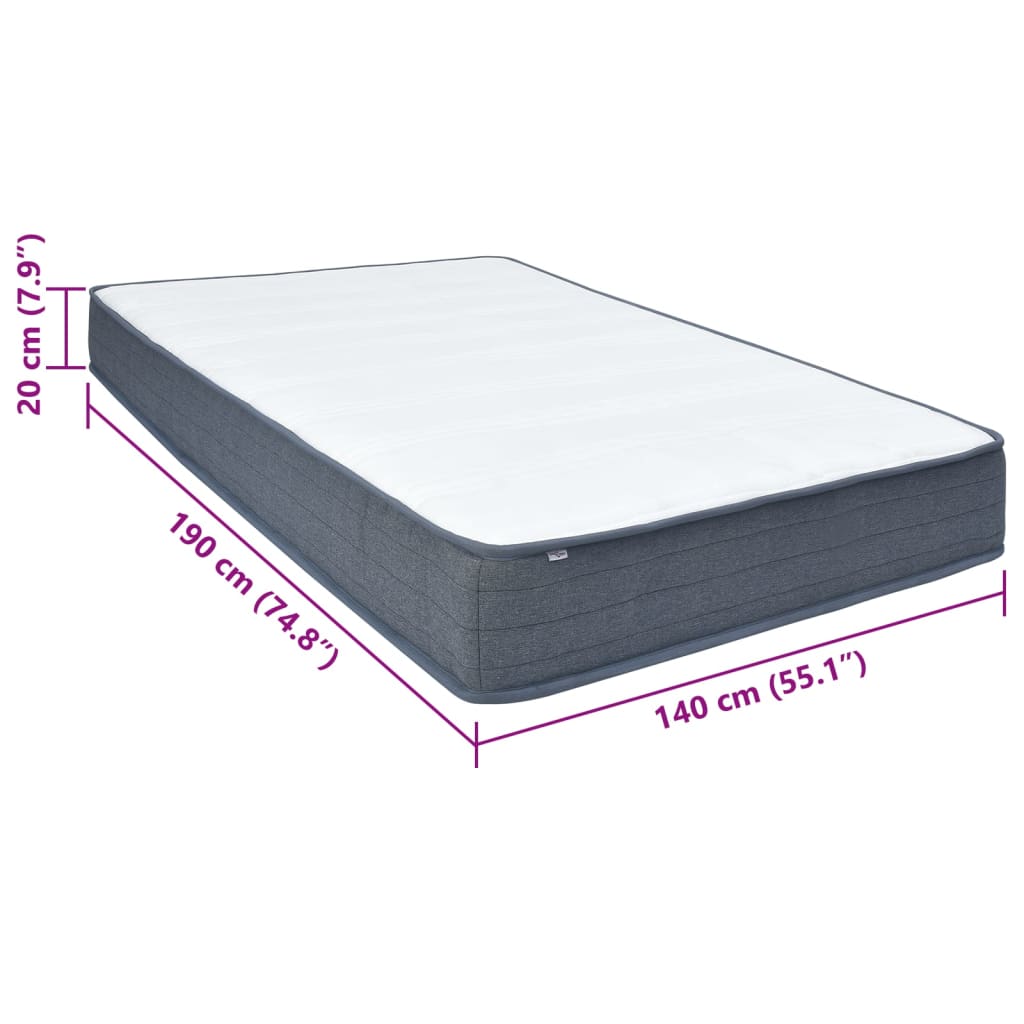 Colchón Box Spring Tela 190X140X20 Cm Suavidad Media