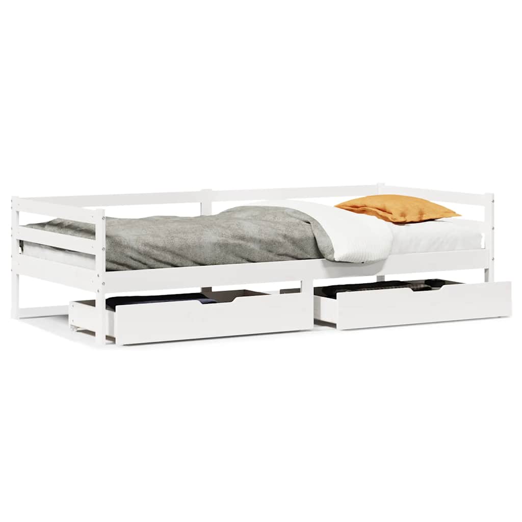 Sofá Cama Con Cajones Madera Maciza De Pino