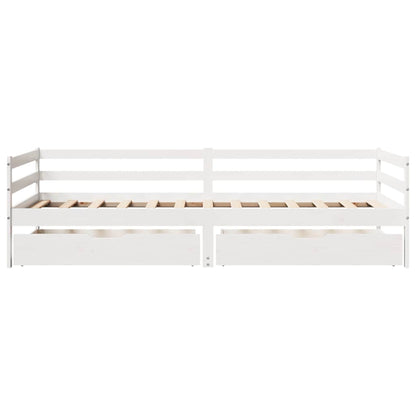 Sofá Cama Con Cajones Madera Maciza De Pino