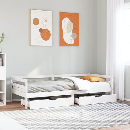 Sofá Cama Con Cajones Madera Maciza De Pino