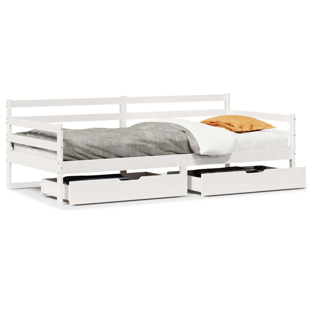 Sofá Cama Con Cajones Madera Maciza De Pino