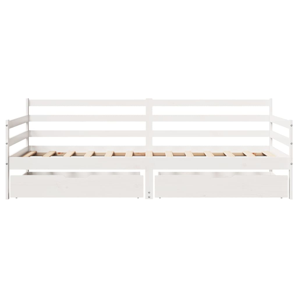 Sofá Cama Con Cajones Madera Maciza De Pino