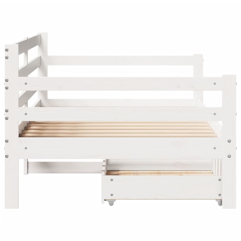 Sofá Cama Con Cajones Madera Maciza De Pino