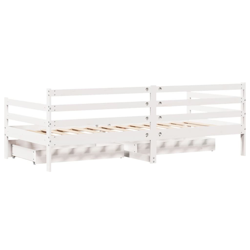 Sofá Cama Con Cajones Madera Maciza De Pino
