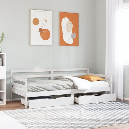 Sofá Cama Con Cajones Madera Maciza De Pino