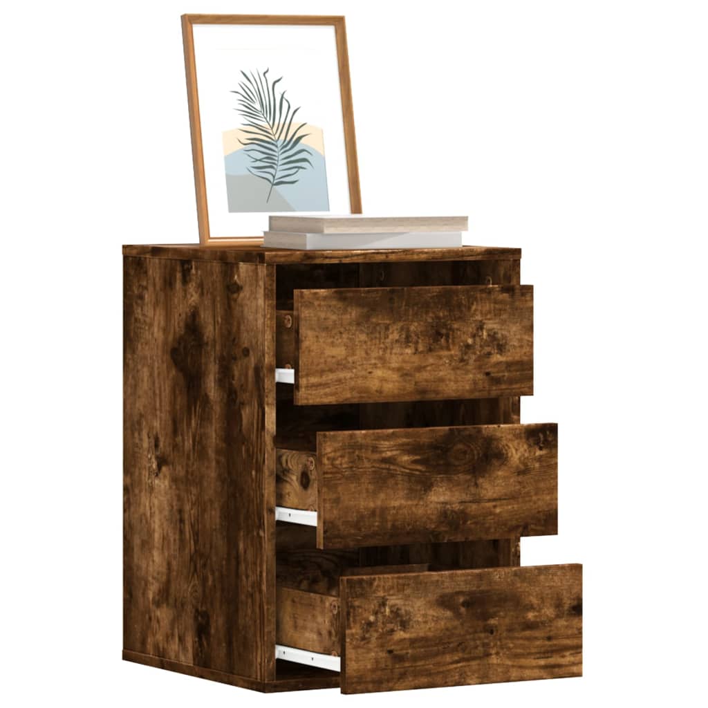Cajonera 3-Cajón Negro Madera De Ingeniería