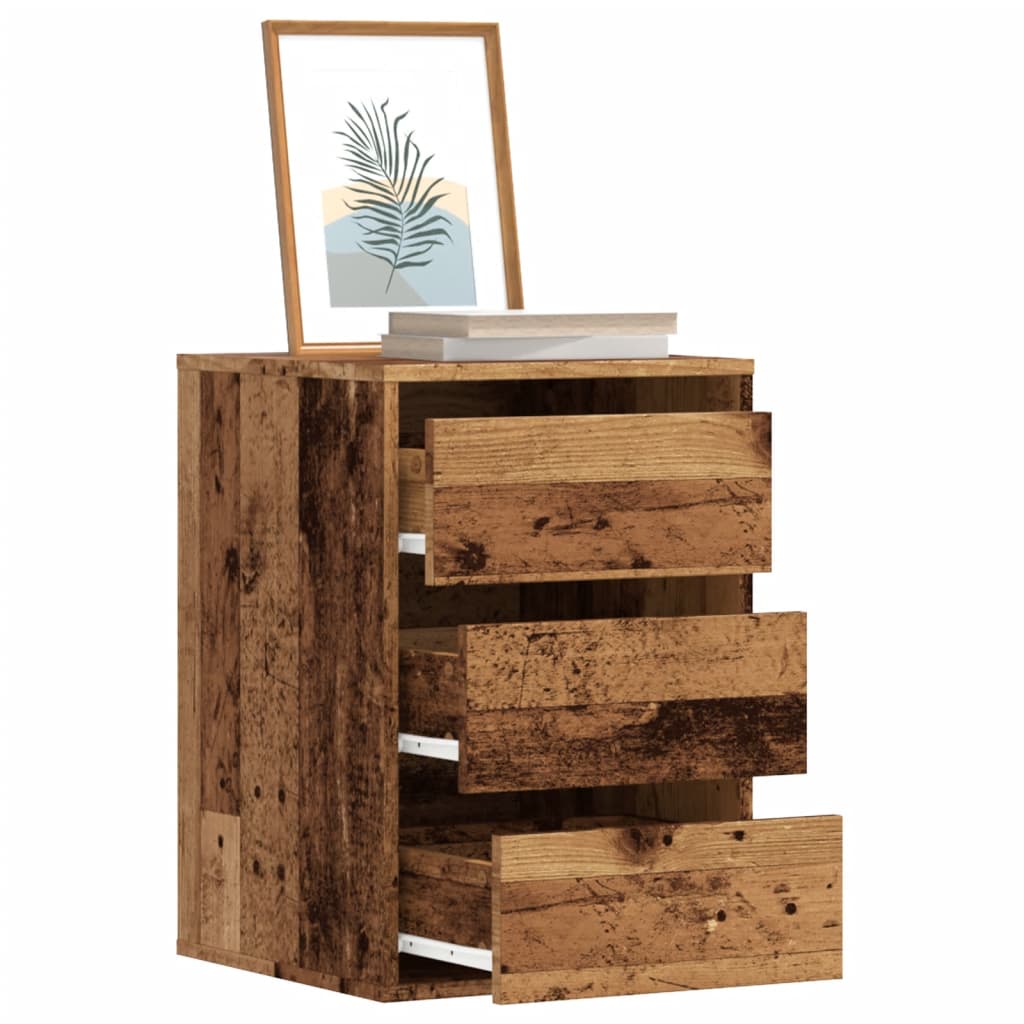 Cajonera 3-Cajón Negro Madera De Ingeniería