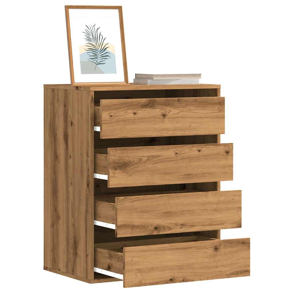 Cajonera 3-Cajón Negro Madera De Ingeniería