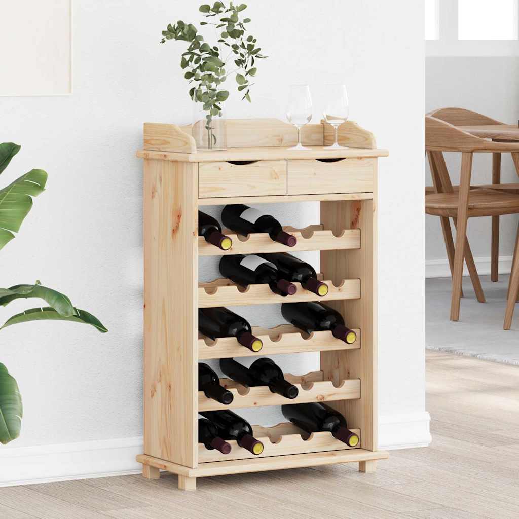 Estante De Vino Marrón 58 X 28 X 90 Cm Madera De Pino Macizo