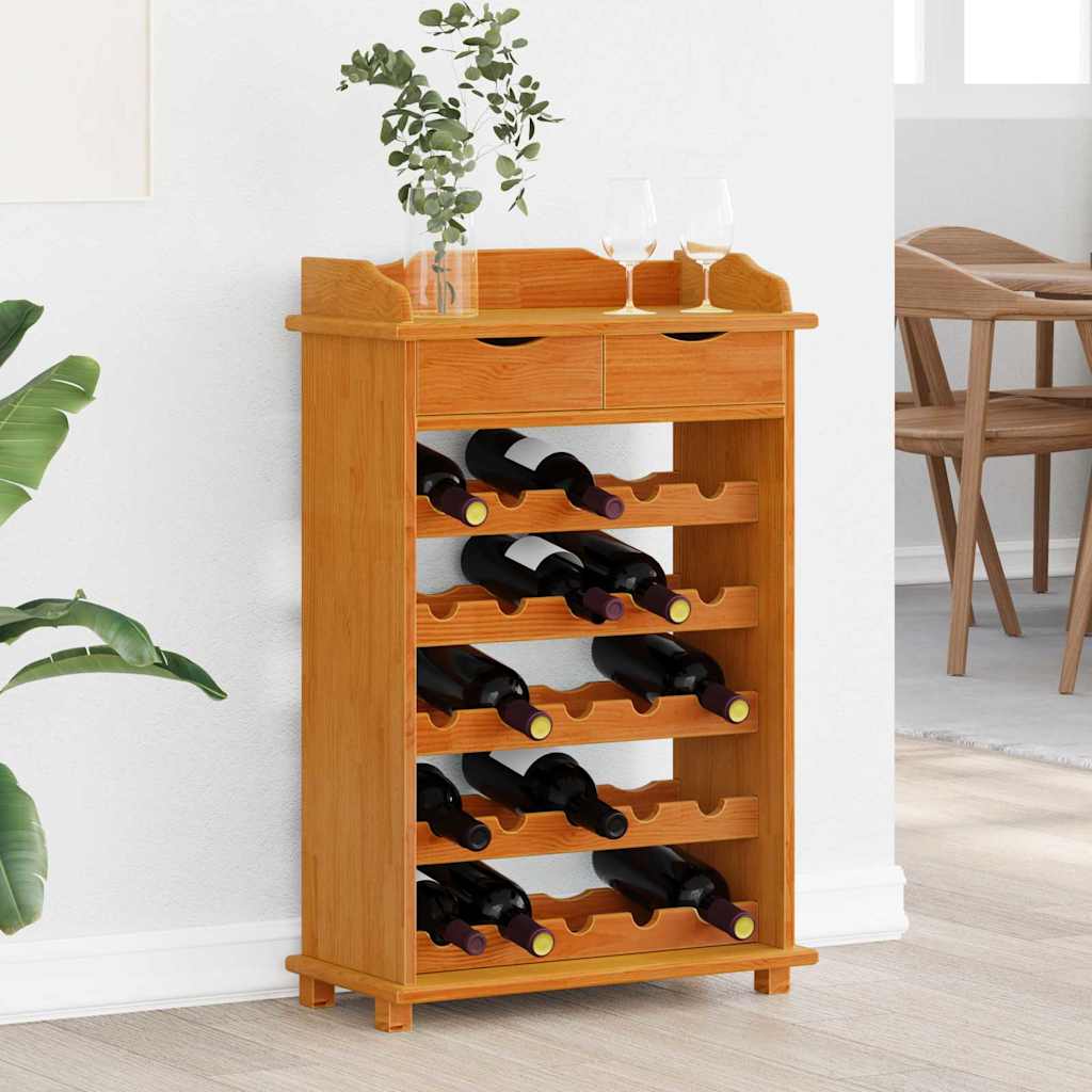 Estante De Vino Marrón 58 X 28 X 90 Cm Madera De Pino Macizo