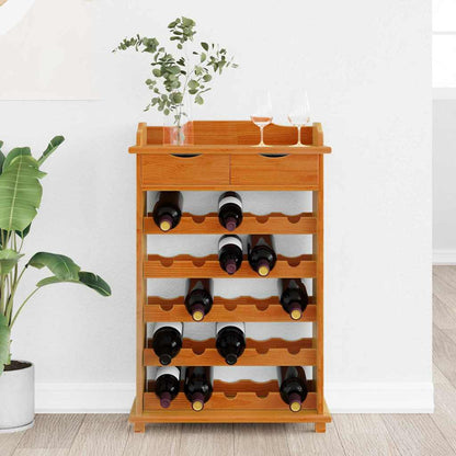 Estante De Vino Marrón 58 X 28 X 90 Cm Madera De Pino Macizo