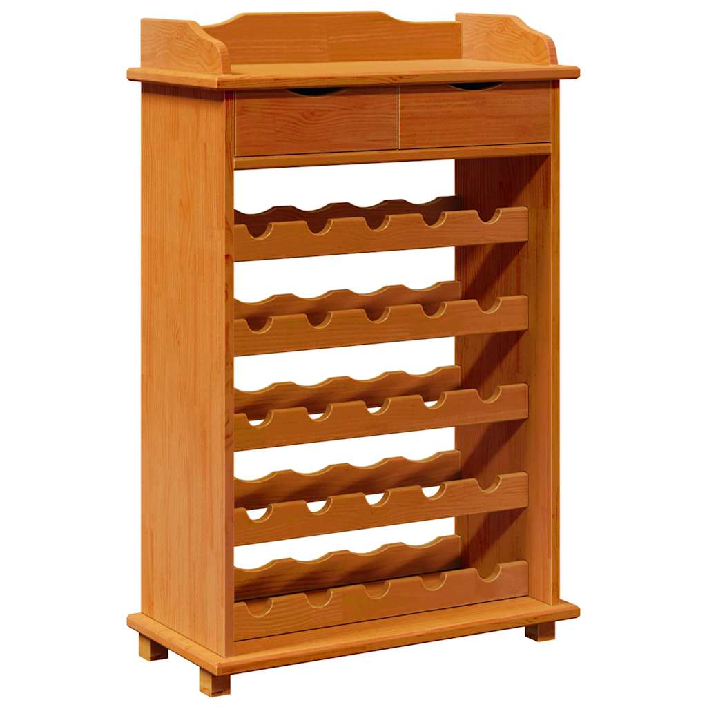 Estante De Vino Marrón 58 X 28 X 90 Cm Madera De Pino Macizo