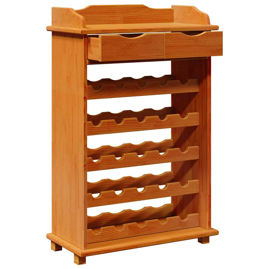 Estante De Vino Marrón 58 X 28 X 90 Cm Madera De Pino Macizo