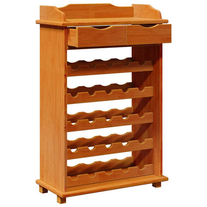 Estante De Vino Marrón 58 X 28 X 90 Cm Madera De Pino Macizo