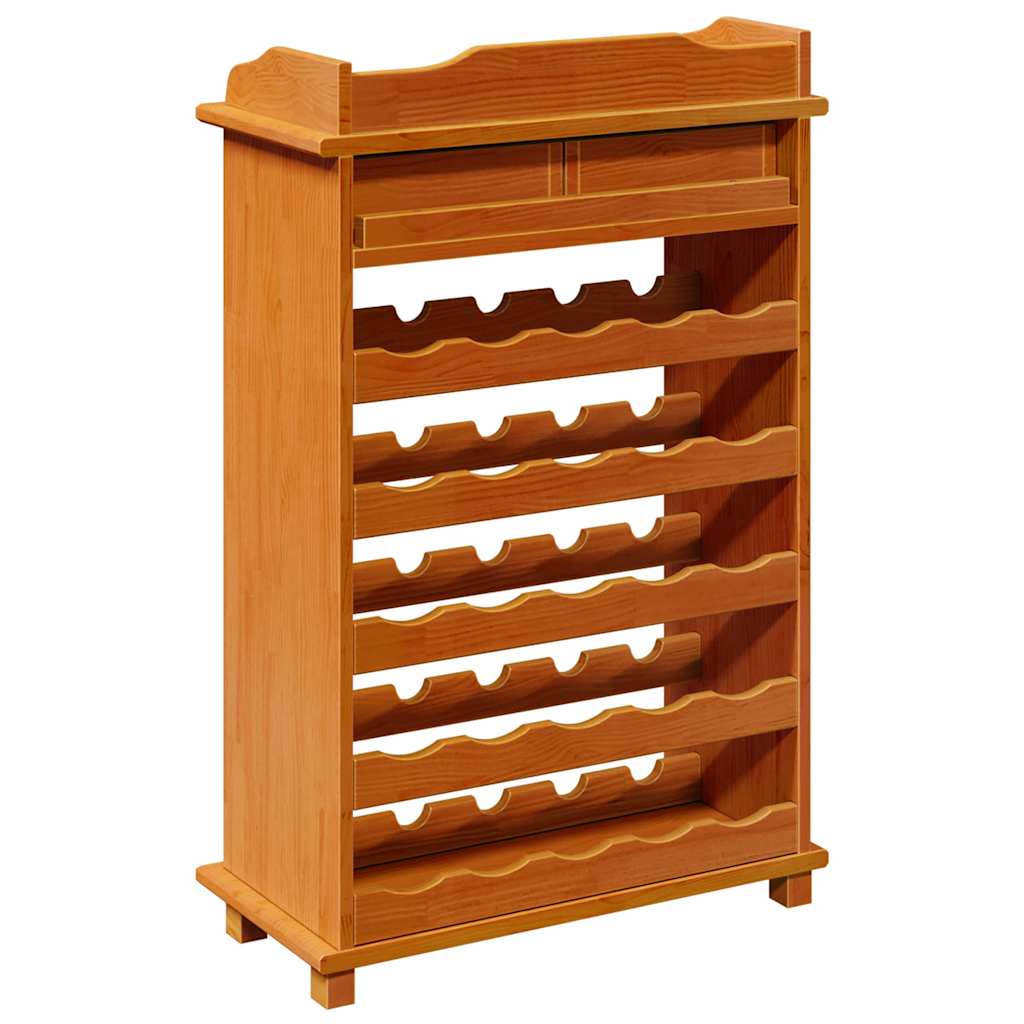 Estante De Vino Marrón 58 X 28 X 90 Cm Madera De Pino Macizo