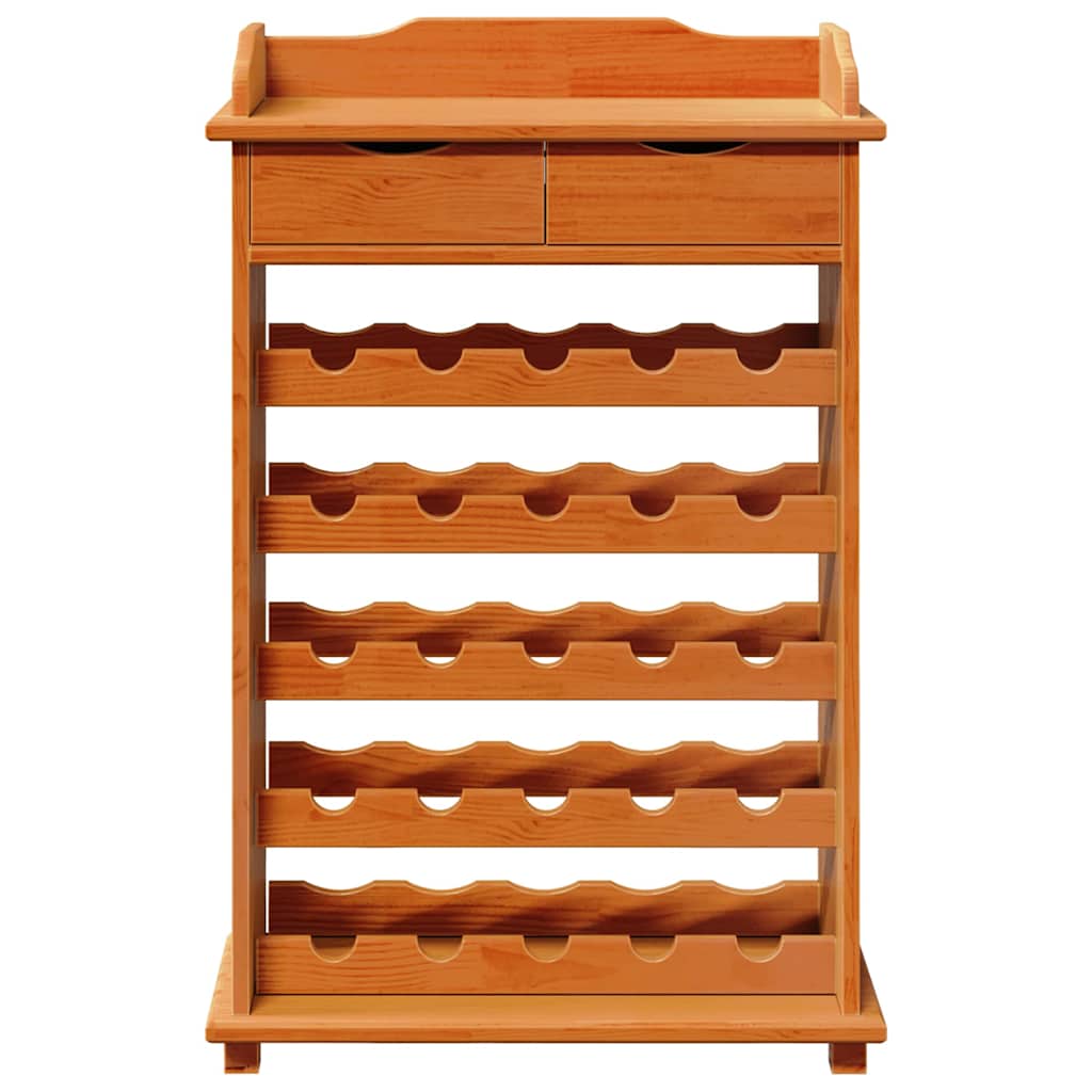 Estante De Vino Marrón 58 X 28 X 90 Cm Madera De Pino Macizo