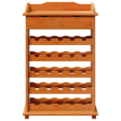 Estante De Vino Marrón 58 X 28 X 90 Cm Madera De Pino Macizo