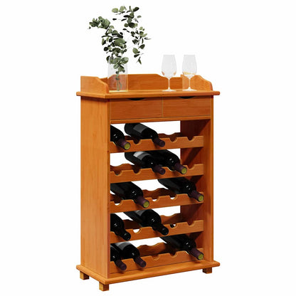 Estante De Vino Marrón 58 X 28 X 90 Cm Madera De Pino Macizo