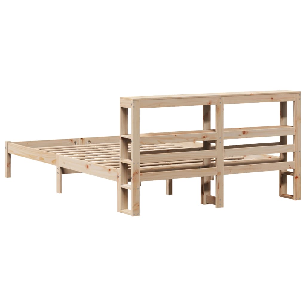 Estructura De Cama Sin Colchón Madera Maciza De Pino