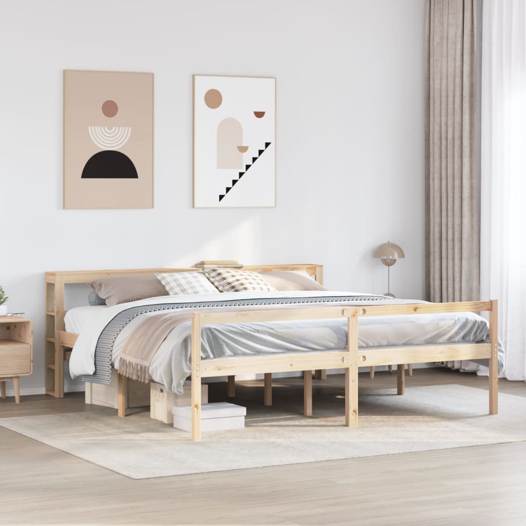 Estructura Cama Con Cabecero Madera Pino