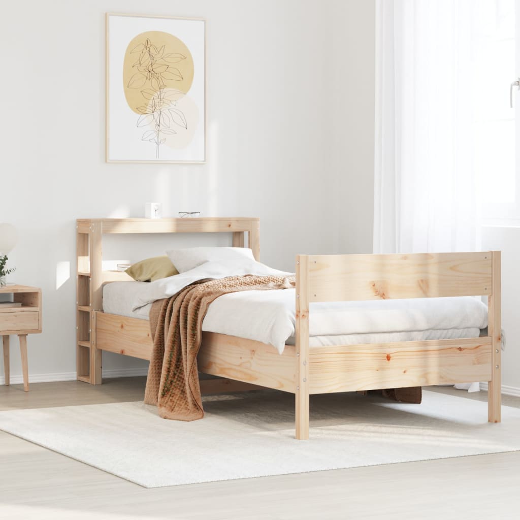 Estructura De Cama Sin Colchón Madera Maciza Blanca