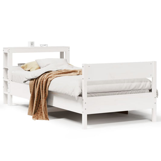 Estructura De Cama Sin Colchón Madera Maciza Blanca