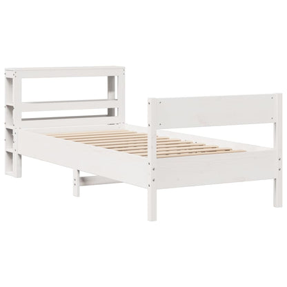 Estructura De Cama Sin Colchón Madera Maciza Blanca