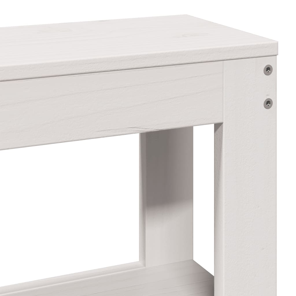 Estructura De Cama Sin Colchón Madera Maciza Blanca