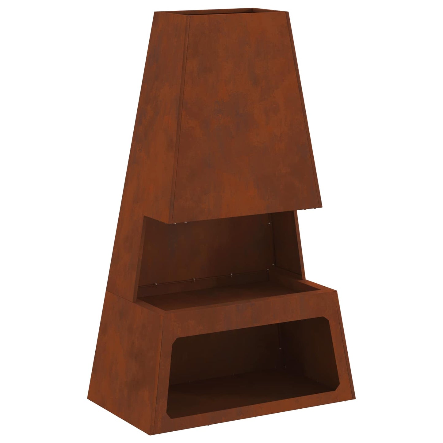 Hoguera Marrón 60 X 35 X 100 Cm Acero Autopatinable
