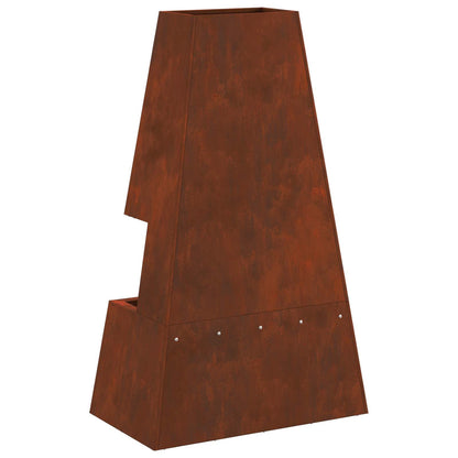 Hoguera Marrón 60 X 35 X 100 Cm Acero Autopatinable