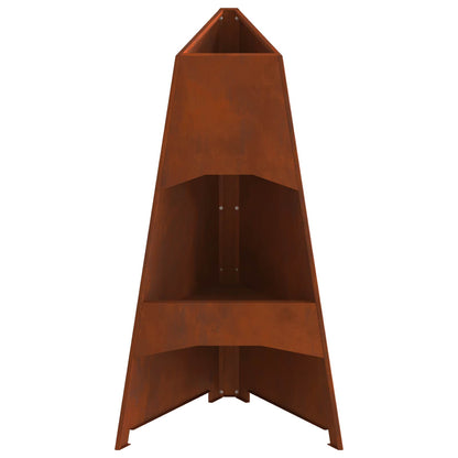 Hoguera Marrón 50 X 50 X 95 Cm Acero Autopatinable