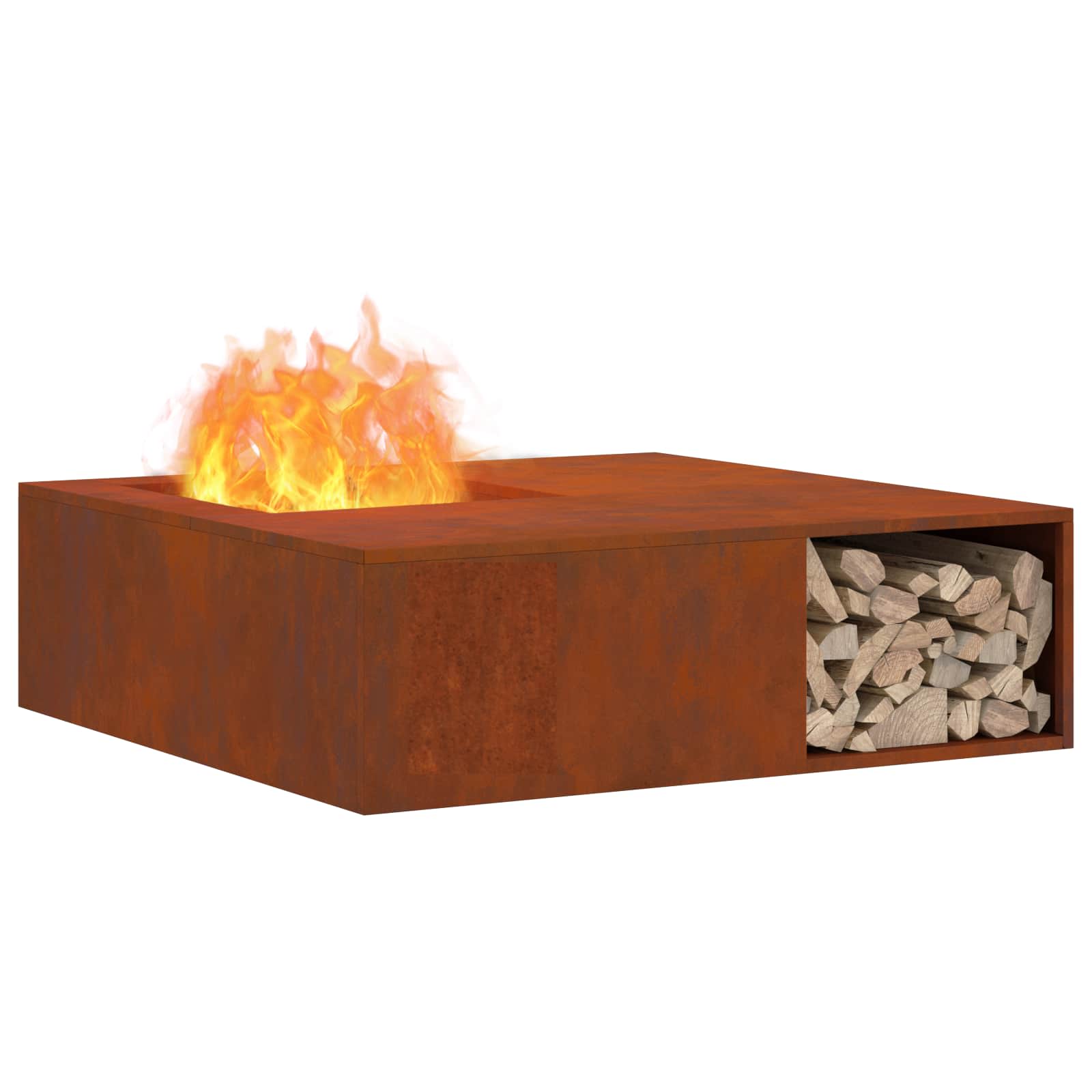 Hoguera Marrón 100 X 100 X 30 Cm Acero Autopatinable