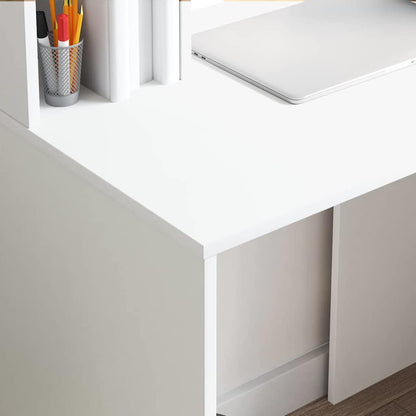 Escritorio Con Estante 91 X 50 X 149 Cm Madera De Ingeniería